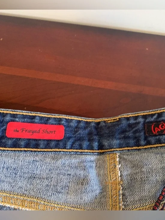 Ag Adriano Goldschmied Blue Denim Shorts with Embroidery and Beads 100% Cotton - Picture 6 of 9